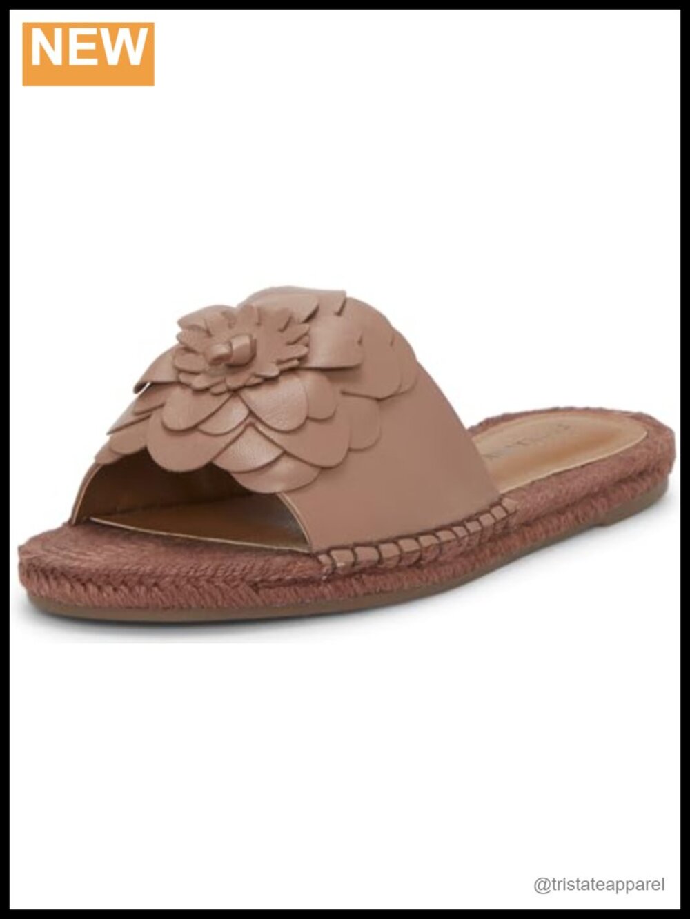 Leather Floral Slide Sandals Open Round Toe Ankle Strap